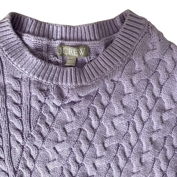 J Crew Diagonal cable-knit sweater purple xs - Picture 4 of 10